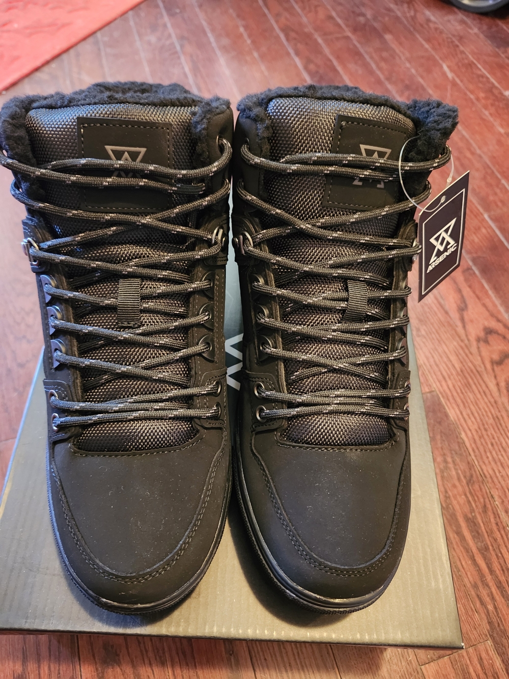 Unbranded Men's Black Insulated Lace-Up Boots